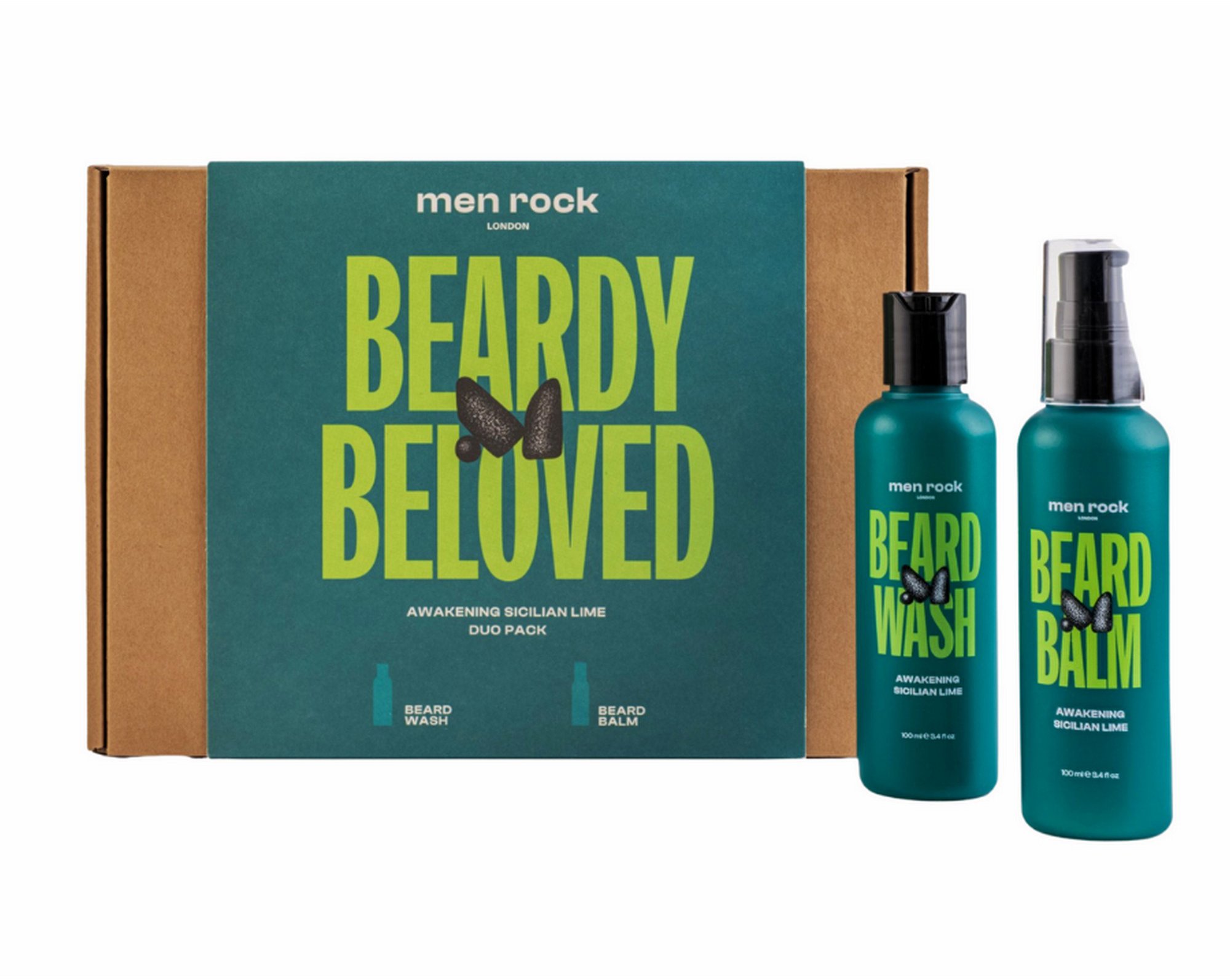 Men Rock Darčeková sada starostlivosti o fúzy – Sicílska limetka 200 ml