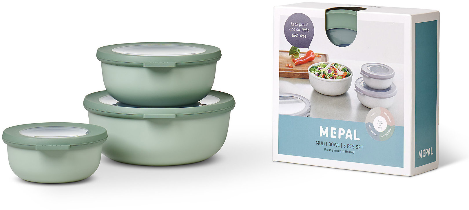 Mepal Sada 3 ks misiek Cirqula Nordic Sage 0,35 l + 0,75 l + 1,25 l