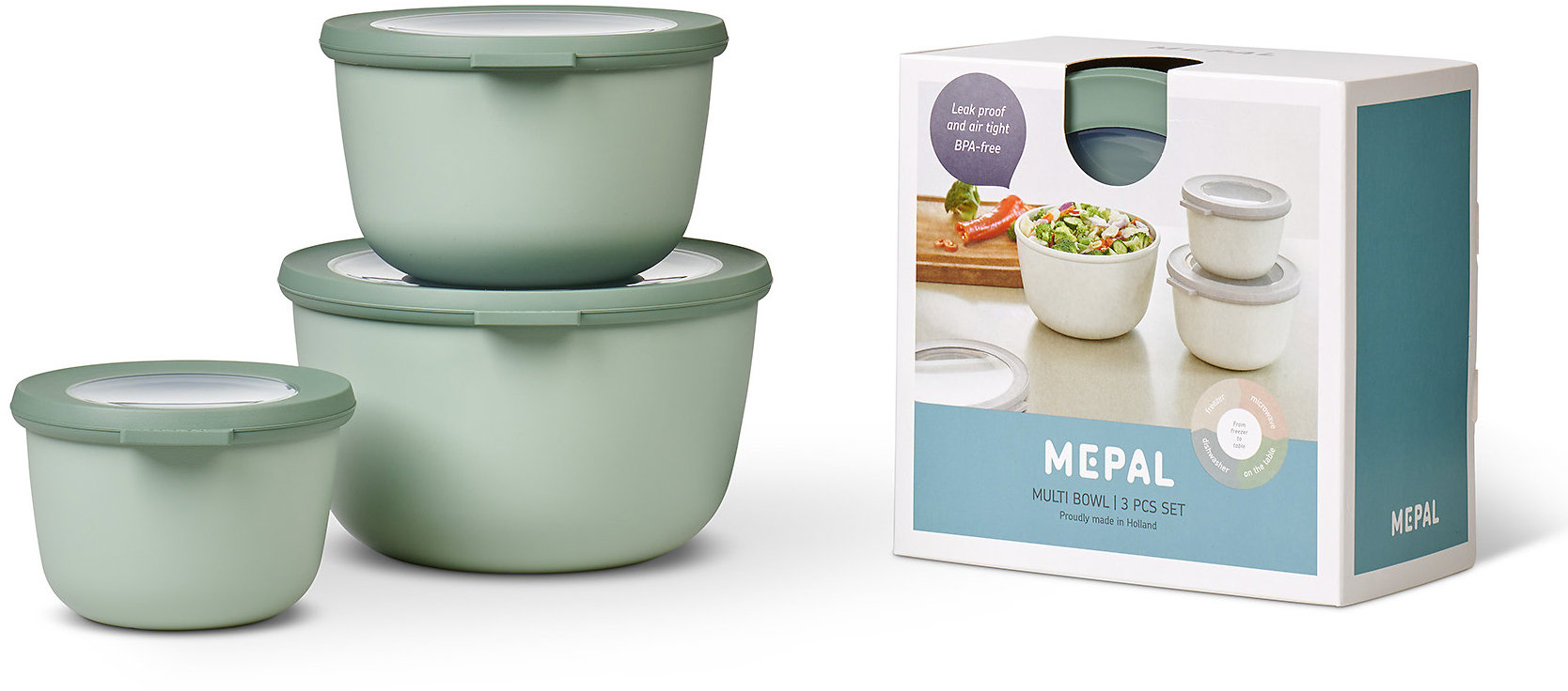 Mepal Sada 3 ks misiek Cirqula Nordic Sage 0,5 l + 1 l + 2 l