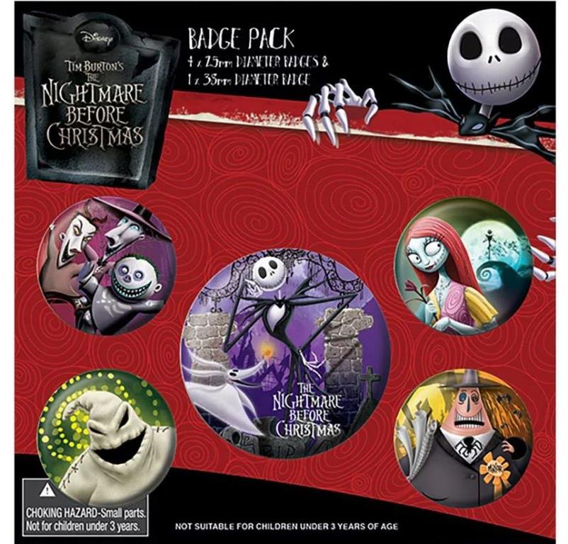 Disney Nightmare Before Christmas: Characters – sada 5 odznakov