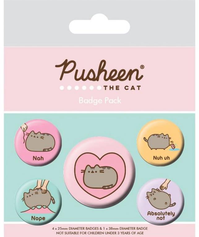 Pusheen: Nah – sada 5 odznakov