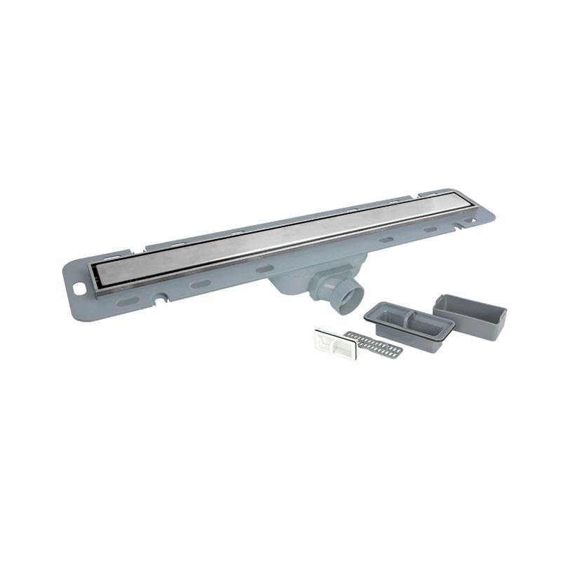 Mereo Odtokový sprchový žľab, vr. nerez. roštu 80 × 6,5 cm