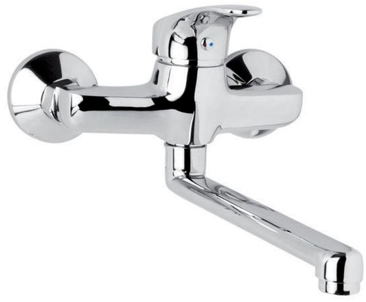 Mereo Drezová nástenná batéria, Sonáta, 100 mm, s ramienkom plochým rovným 250 mm, chróm