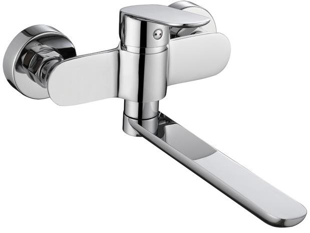 Mereo Drezová nástenná batéria, Viana, 150 mm, s ramienkom plochým rovným 200 mm, chróm