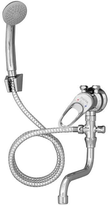 Mereo Batéria kombinovaná páková so sprchou pre nízkotlakové ohrievače, ramienko 15 cm, sprcha, hadica 1,5 m