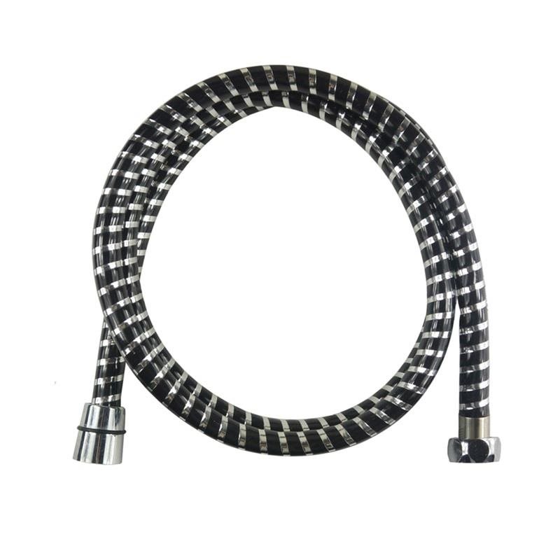 MEREO Sprchová hadica 150 cm, čierna – chróm