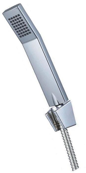 MEREO Vaňový set, jednopolohová sprcha hranatá 4 × 7 cm, dvojzámková nerezová hadica