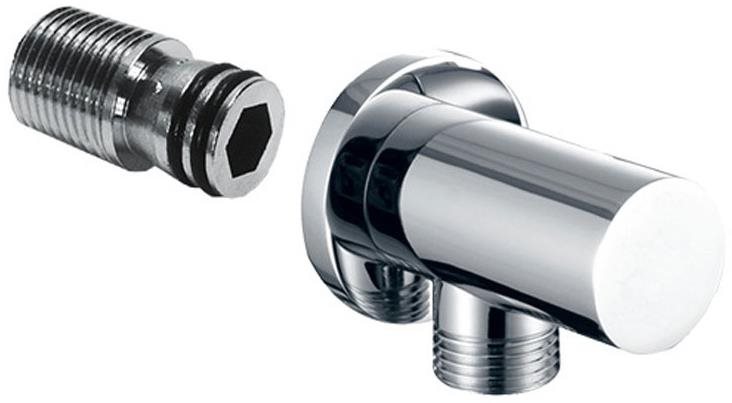 MEREO Stenový vývod, okrúhly, pochrómovaná mosadz