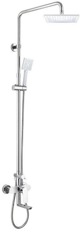 MEREO Nástenná batéria Viana 150 mm so sprch. súpravou, otoč. ramienkom, ručná a tanier. sprchou 220 × 220 mm