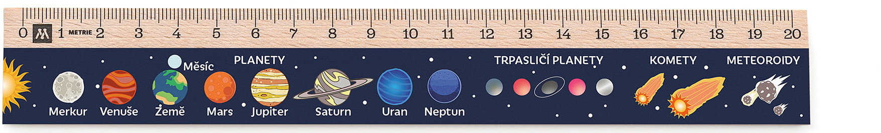 METRIE Didakt M02 drevené, slnečná sústava, 20 cm