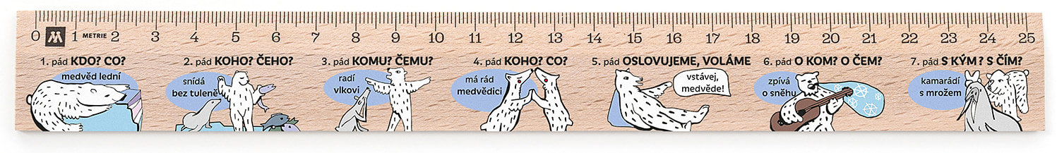 METRIE Didakt M07 drevené, gramatické pády, 25 cm
