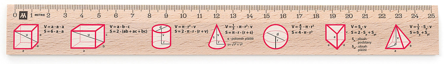 METRIE Didakt M07 drevené, objemy telies, 25 cm