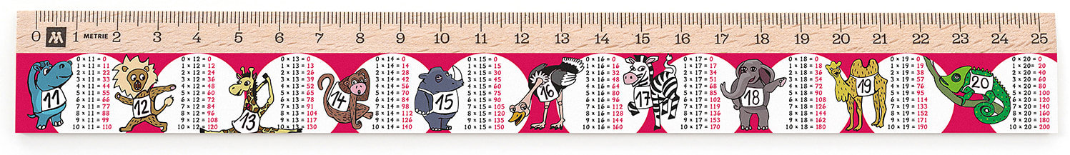 METRIE Didakt M07 drevené, veľká násobilka, 25 cm