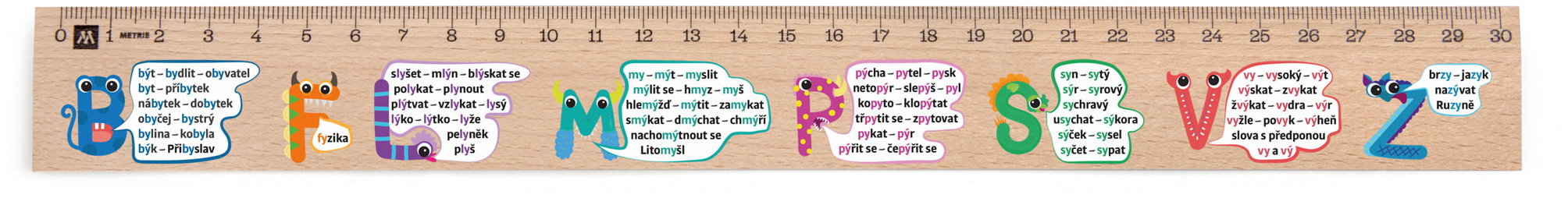 METRIE Didakt M09 drevené, vybrané slová 30 cm
