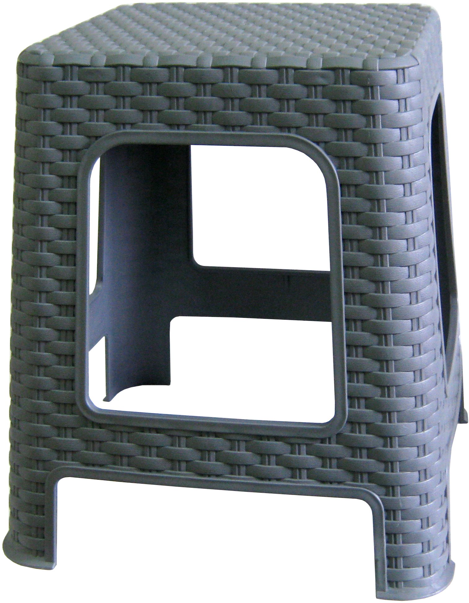 MEGA PLAST Taburet I. záhradný polyratan 36 × 33 × 33 cm, sivý