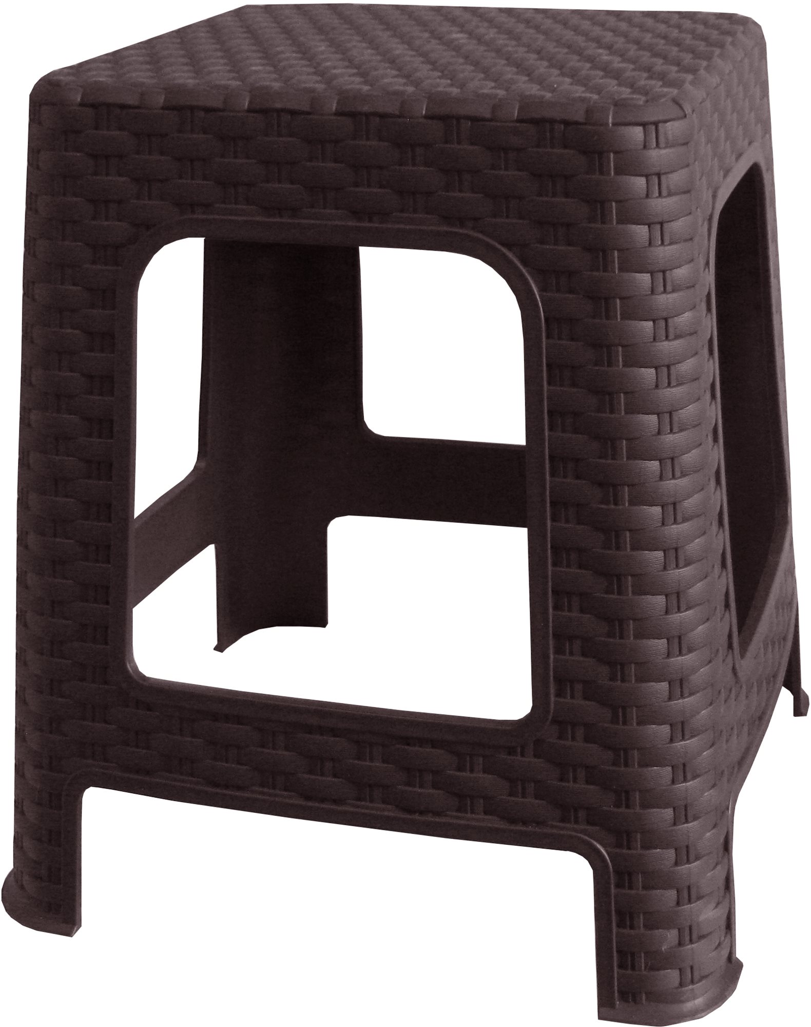 MEGA PLAST Taburet I. záhradný polyratan 36 × 33 × 33 cm, wenge