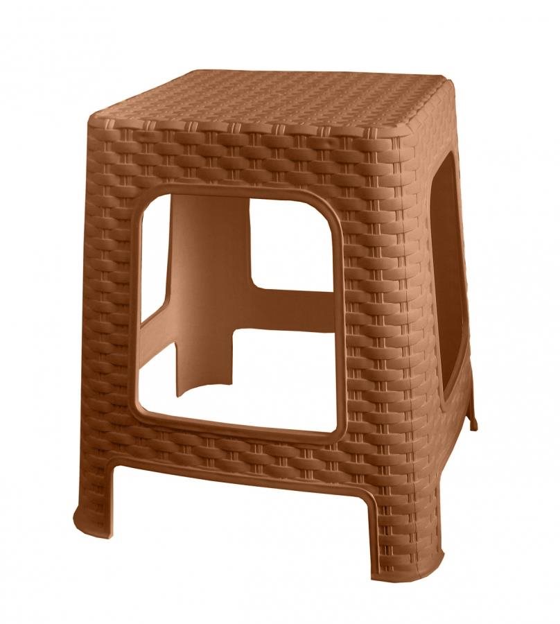 MEGA PLAST – Taburetka I. záhradná, polyratan, okrová 36 × 33 ×33 cm