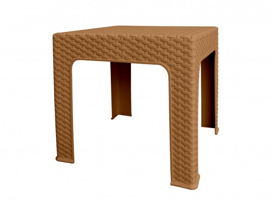 Mega Plast, plastový stôl BISTRO polyratan, rozmer 42,5 × 42,5 × 42 cm, okrový