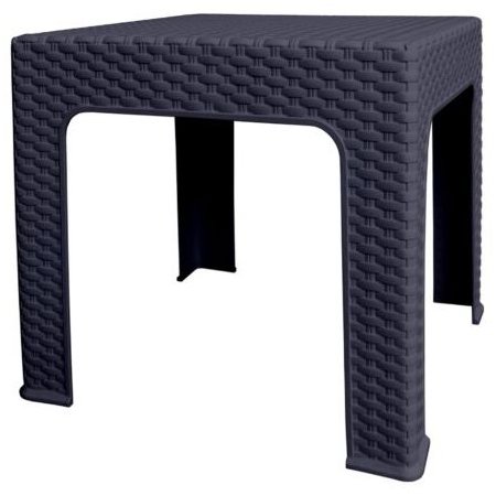 Mega Plast, plastový stôl BISTRO polyratan, rozmer 42,5 × 42,5 × 42 cm, antracit