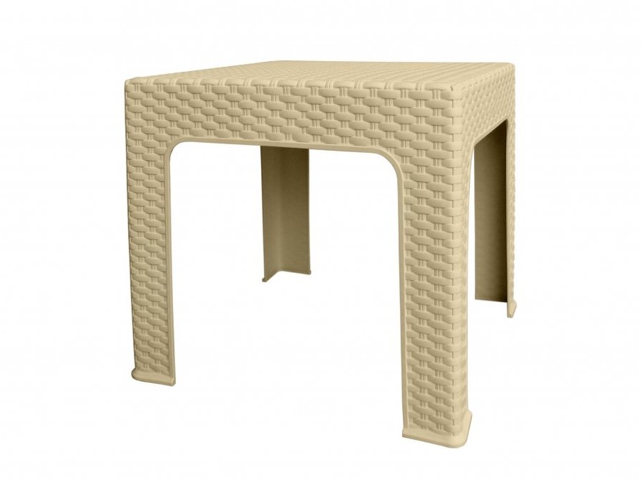 Mega Plast, záhradný stôl BISTRO, polyratan, 42,5 cm, krémový
