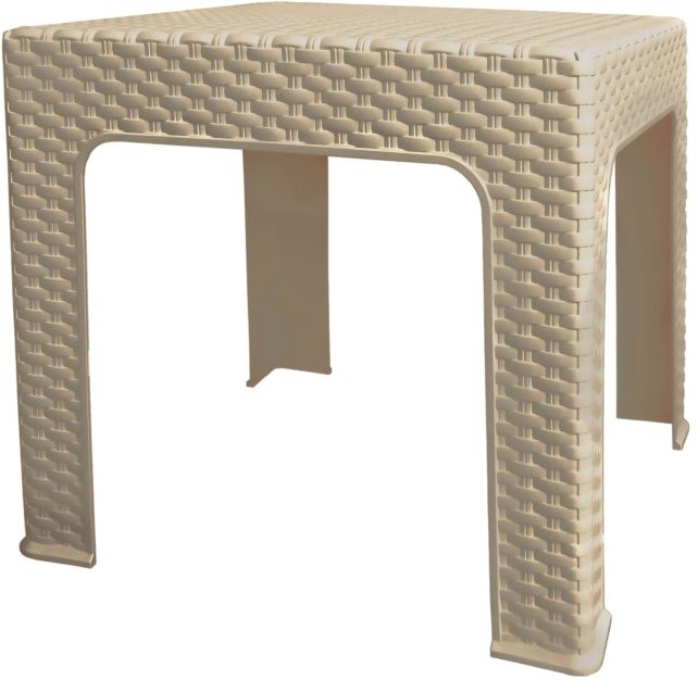 Mega Plast, plastový stôl BISTRO polyratan, rozmer 42,5 × 42,5 × 42 cm, kapučíno
