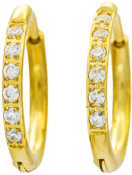 Náušnice Krúžky s kamienkami gold (S4426)