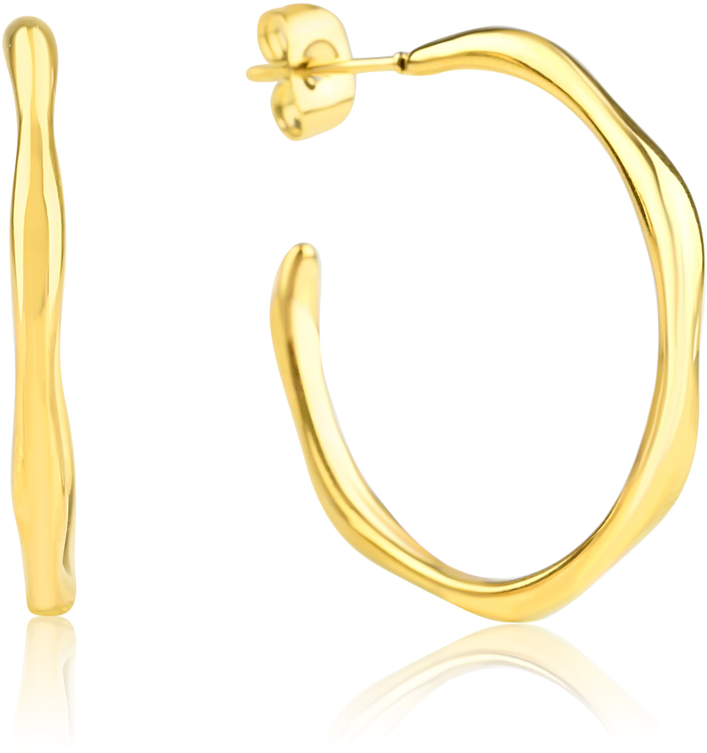 Meucci Náušnice Krúžky twist gold