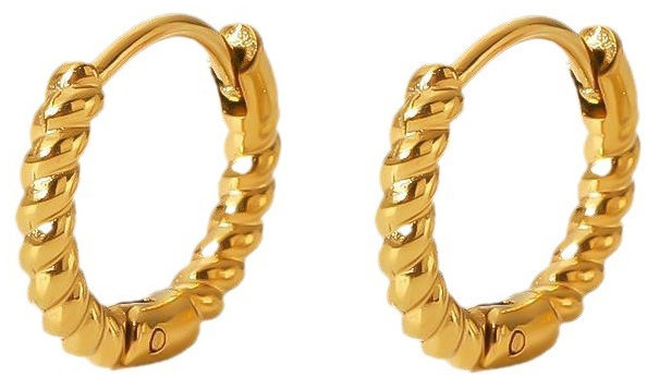 Meucci Náušnice Točené krúžky gold