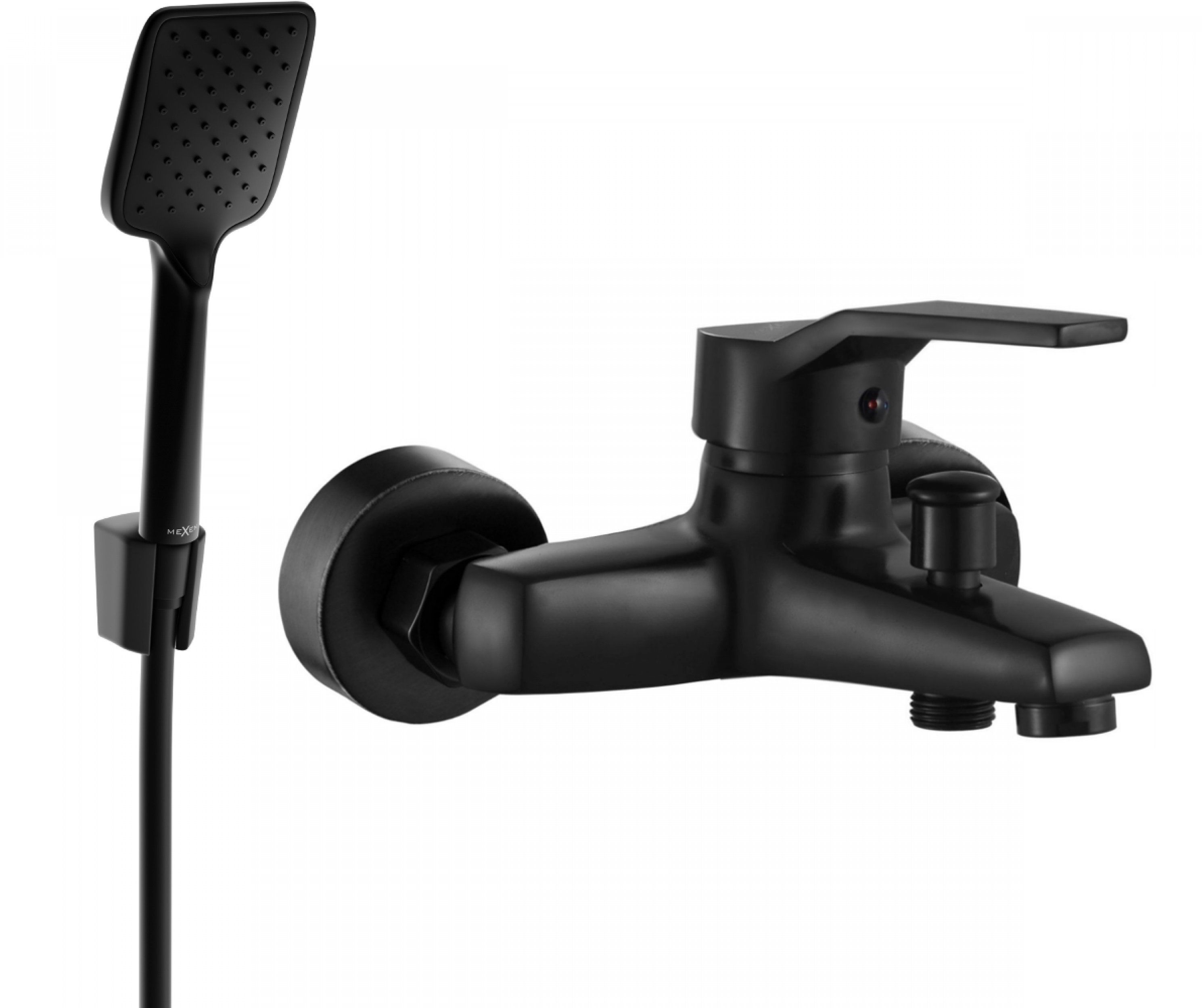 MEXEN Caro R62 vaňová batéria so sprchou, čierna (74663R62-70)
