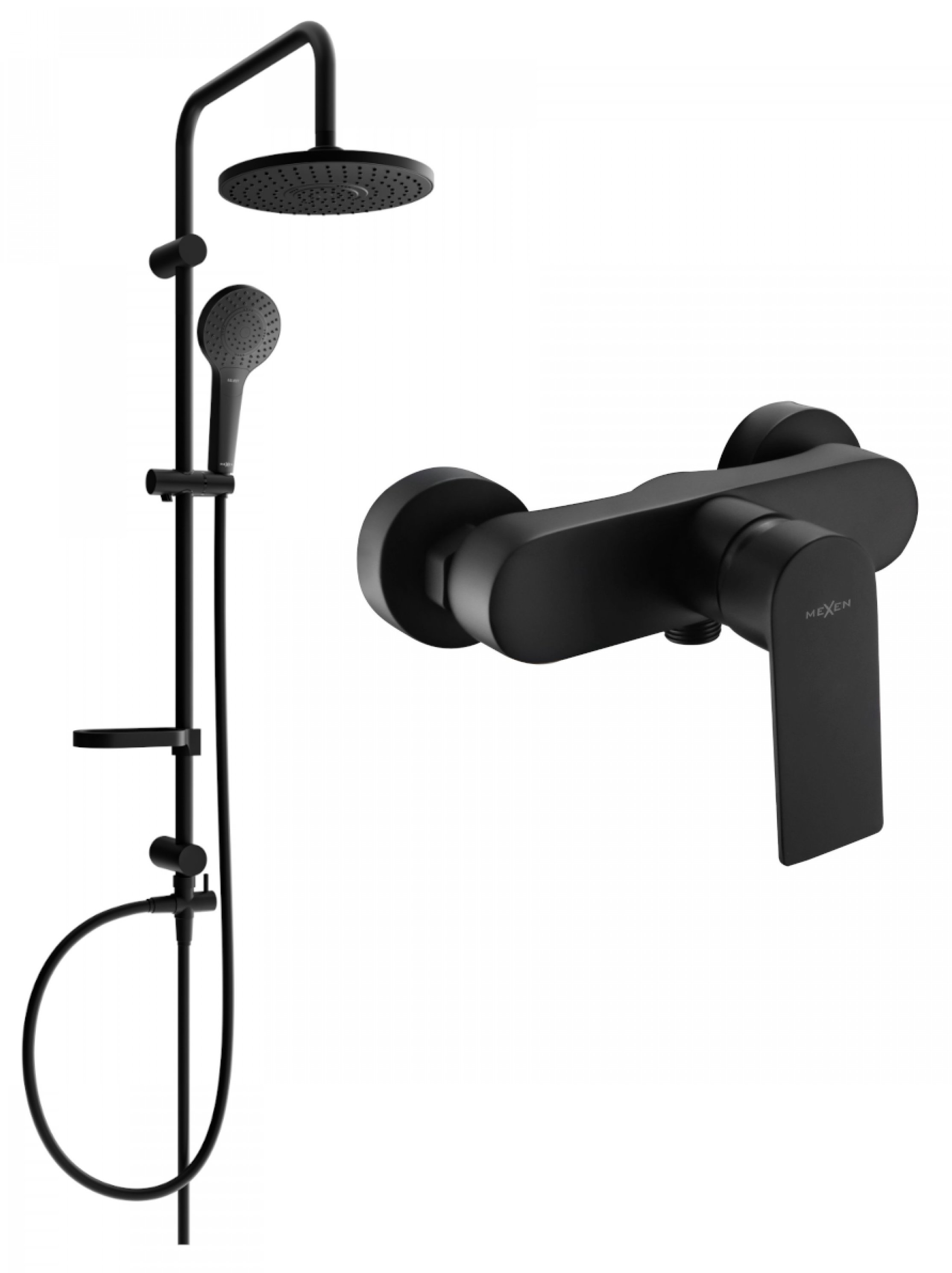 MEXEN Erik sprchový stĺp vrátane sprchovej batérie Royo, čierny (72240205-70)