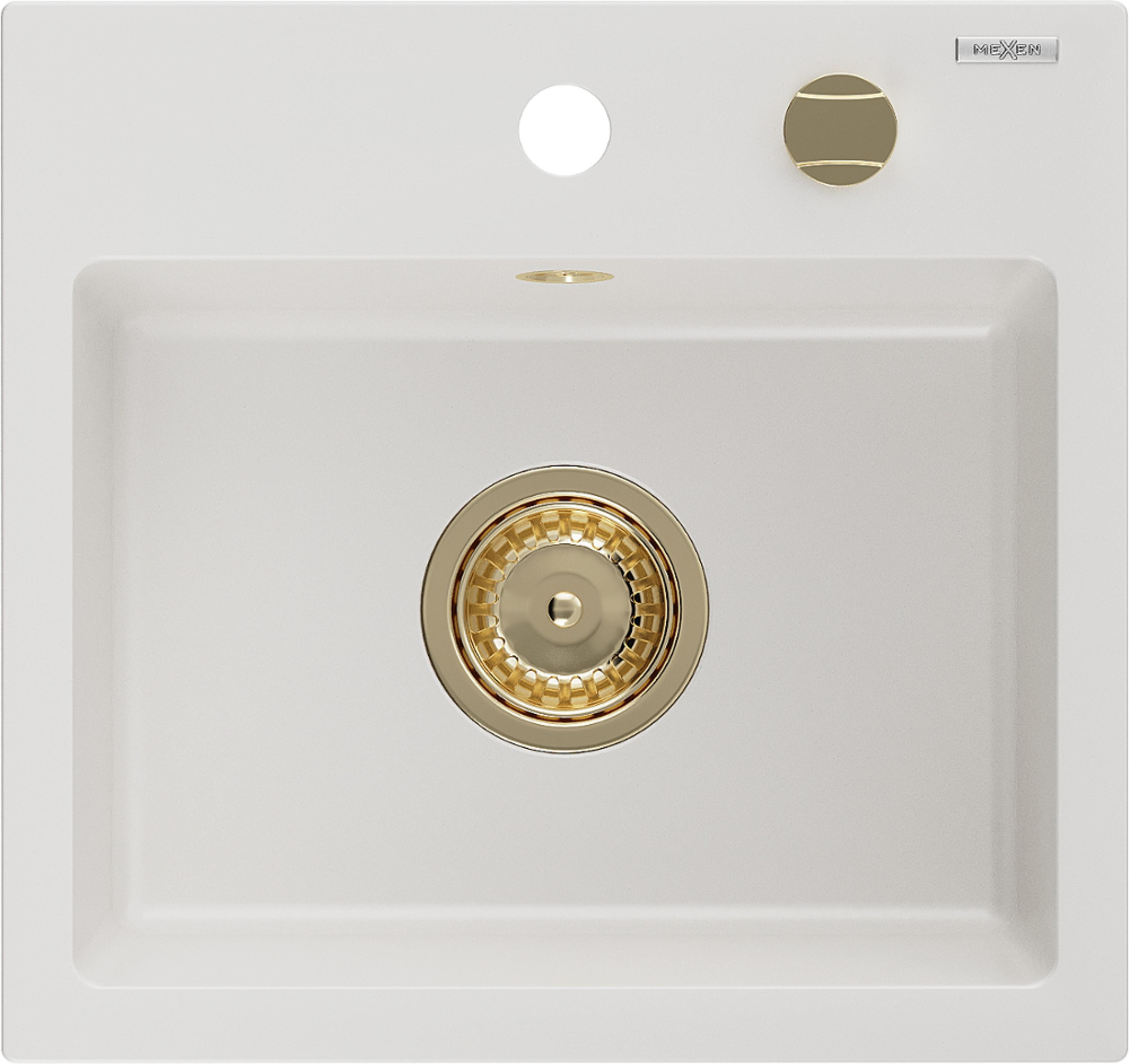 MEXEN Milo granitový drez 435 × 410 mm, biely II