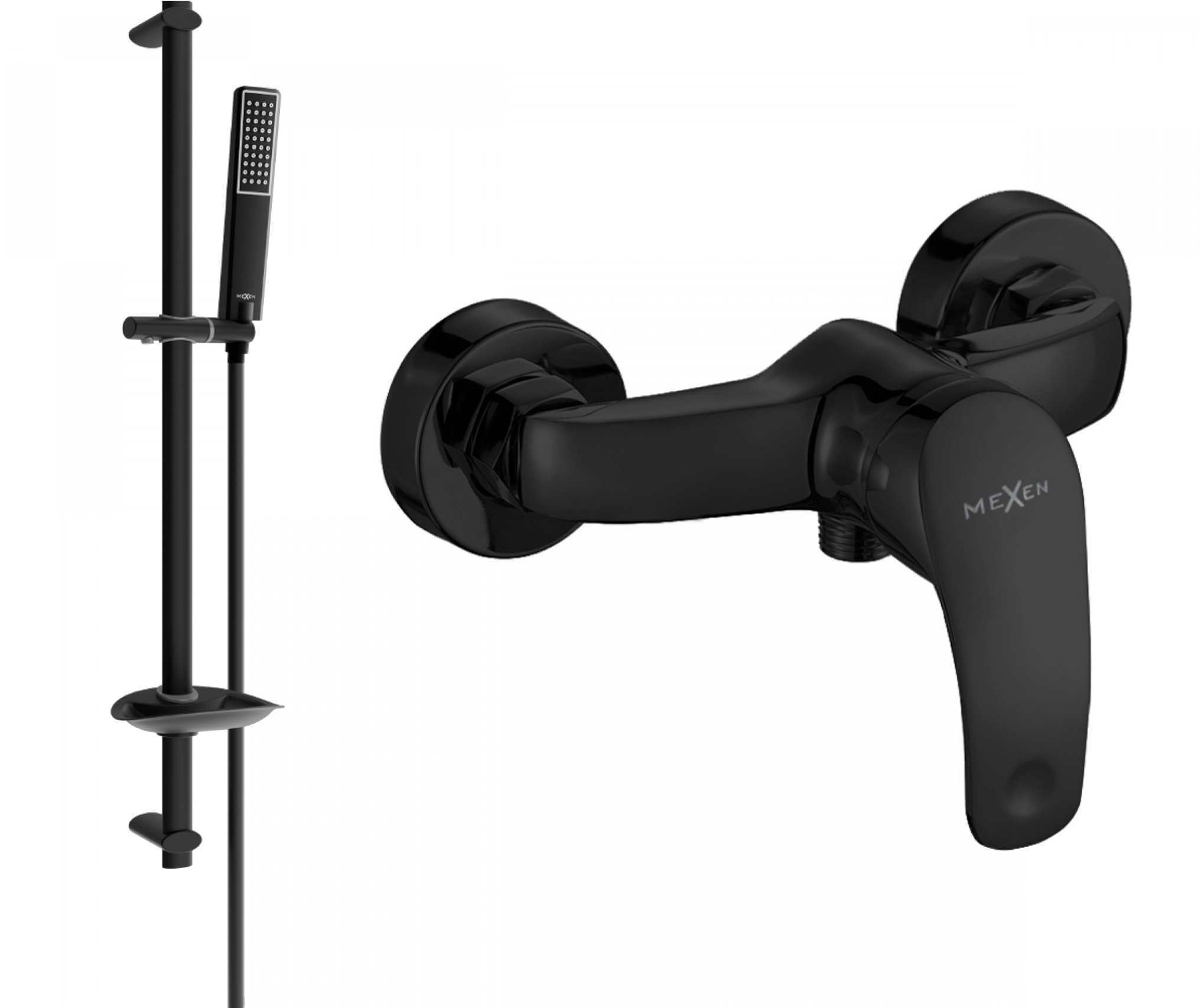 MEXEN Fabia DB72 sprchová batéria s príslušenstvom, čierna (74654DB72-70)