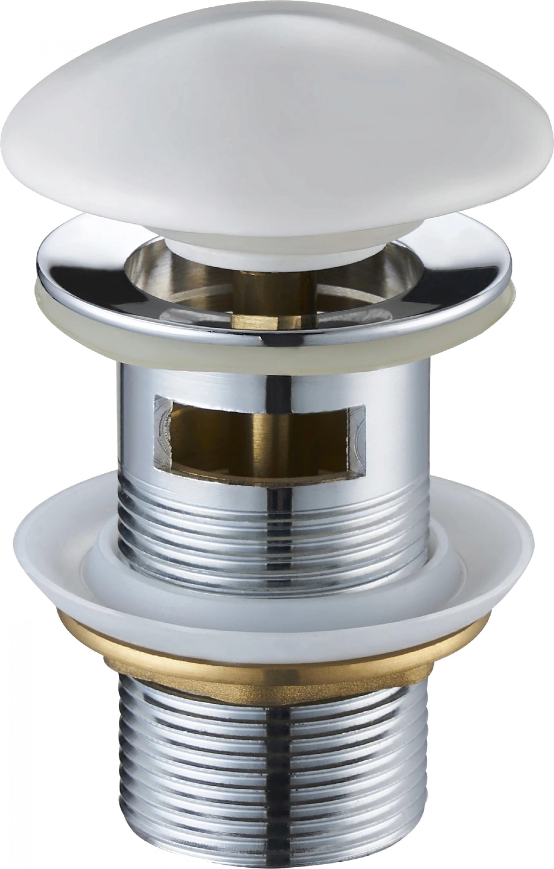 MEXEN Zátka klik-klak s prepadom okrúhla keramická, biela