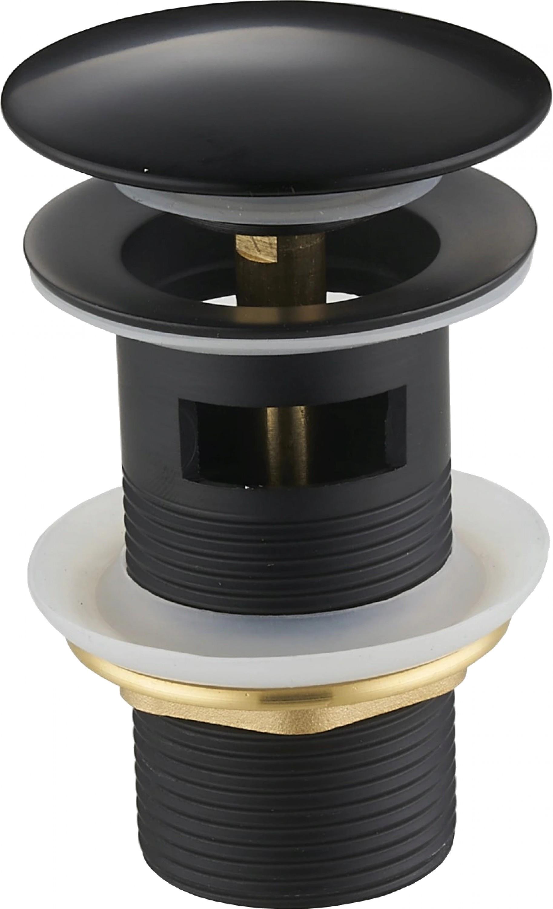 MEXEN Zátka klik-klak s prepadom okrúhla, čierna