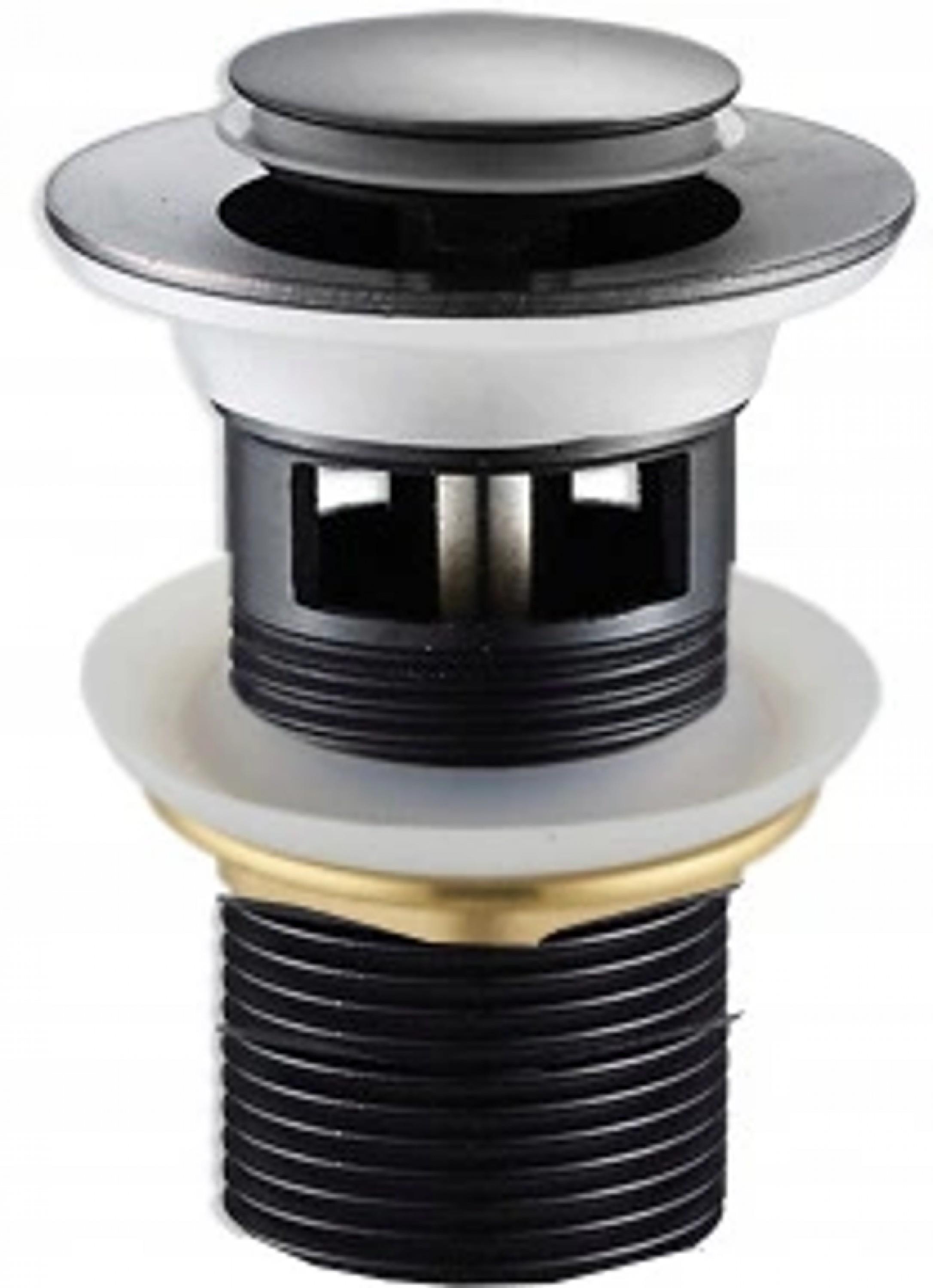 MEXEN Zátka klik-klak s prepadom malá okrúhla, čierna (79925-70)