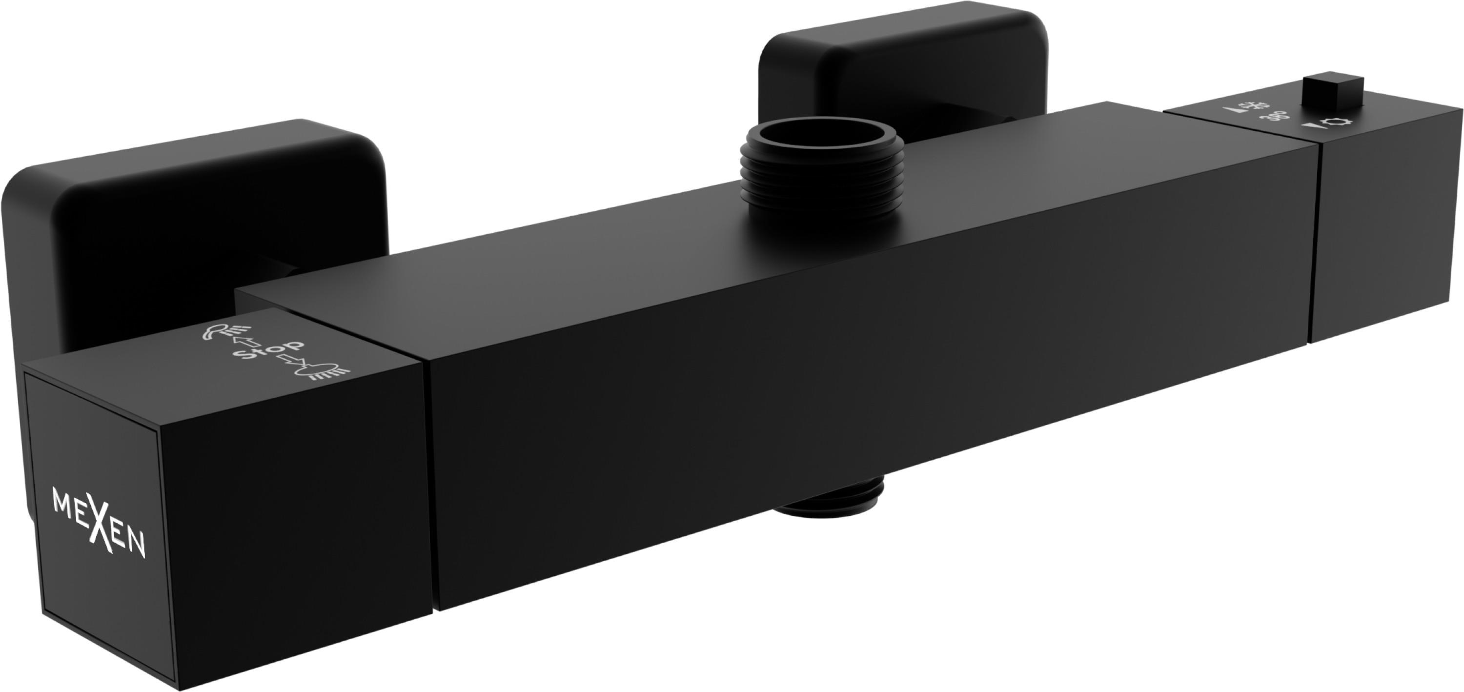 Mexen Cube termostatická sprchová batéria – stĺp čierna (77250-70)