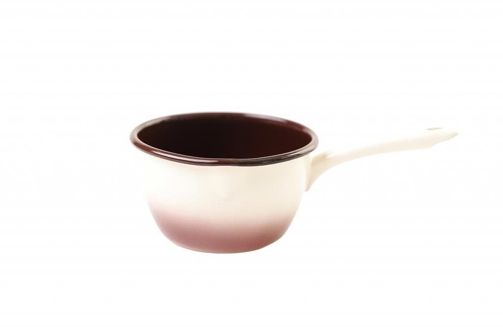 Metalac capuccino, rajnica s dlhou smaltovanou rukoväťou 14 cm, 1 l