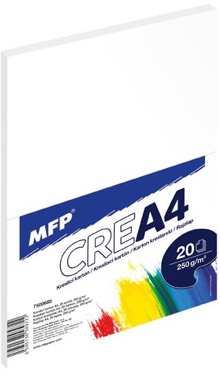 MFP kresliaci kartón A4 20 listov, 250 g/m2, biely