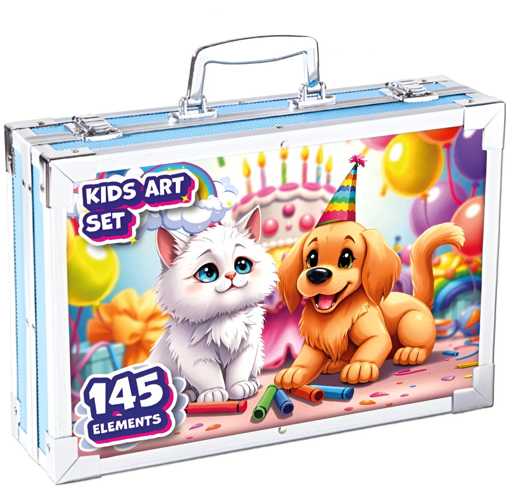 MG Art Suitcase Pets sada na maľovanie v kufríku pre deti 145 ks, ružové