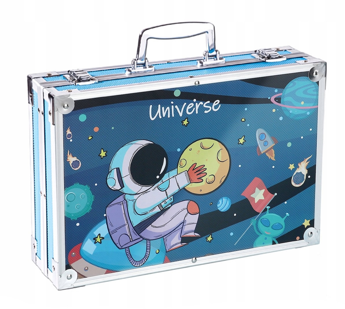 MG Art Suitcase Universe sada na maľovanie v kufríku pre deti 145 ks, modré