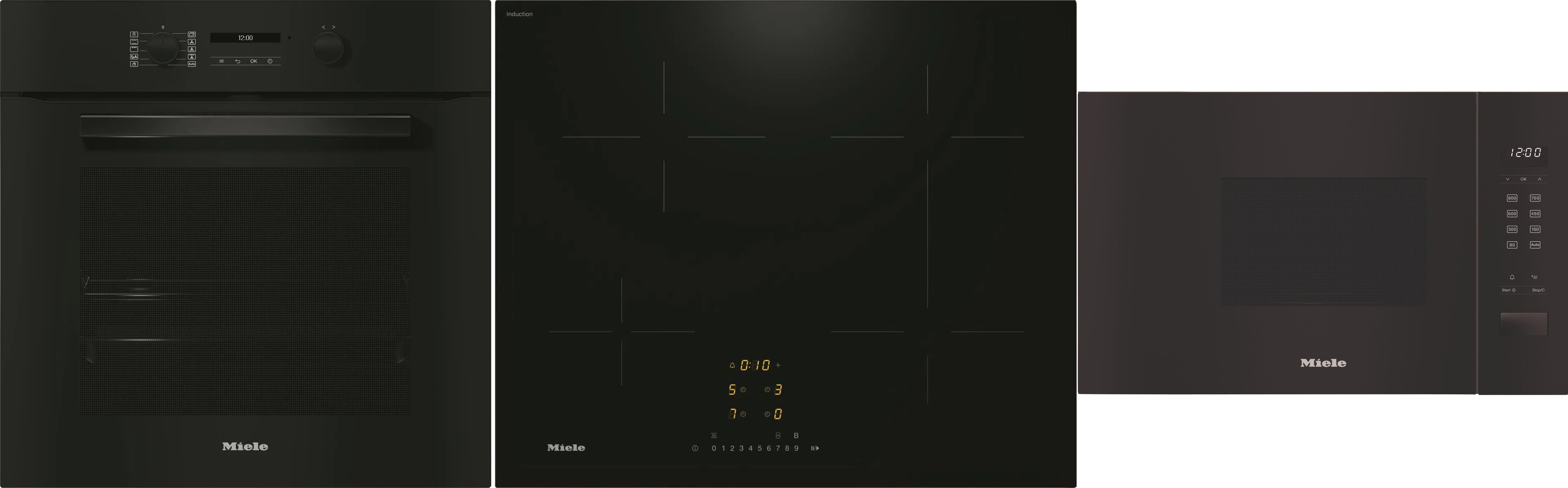 MIELE H 2861-1 BP Black 125 Edition + MIELE KM 7363 FL + MIELE M 2230 SC