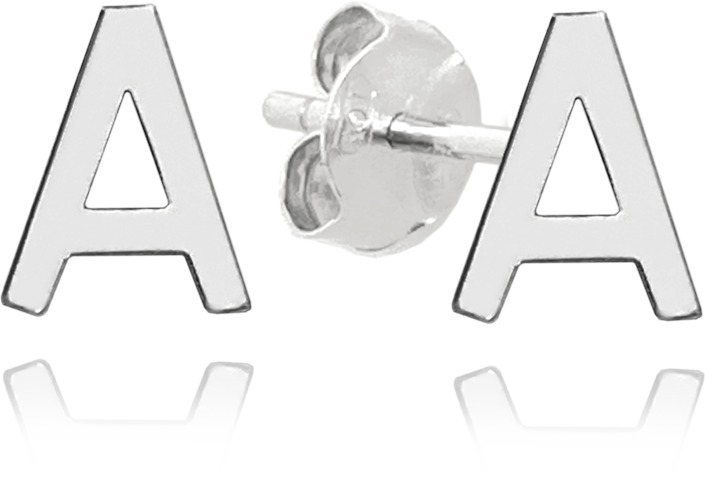 MINET Strieborné náušnice písmeno „A“ (Ag 925/1000, 0,7 g)
