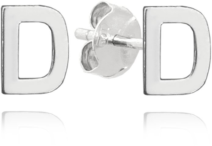 MINET Strieborné náušnice písmeno „D“ (Ag 925/1000, 0,8 g)