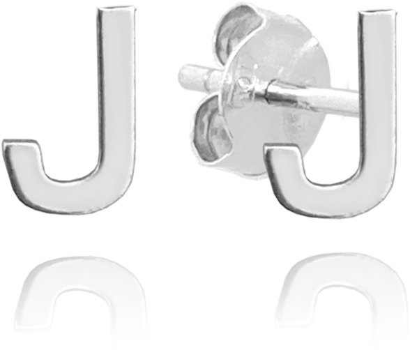 MINET Strieborné náušnice písmeno „J“ (Ag 925/1000, 0,6 g)