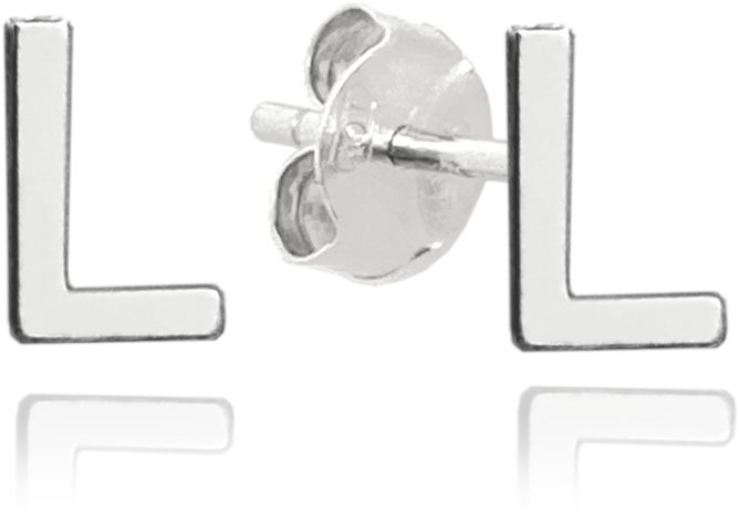MINET Strieborné náušnice písmeno „L“ (Ag 925/1000, 0,65 g)