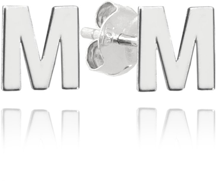 MINET Strieborné náušnice písmeno „M“ (Ag 925/1000, 0,85 g)