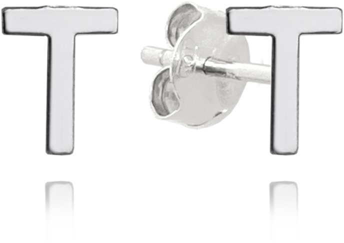 MINET Strieborné náušnice písmeno „T“ (Ag 925/1000, 0,65 g)