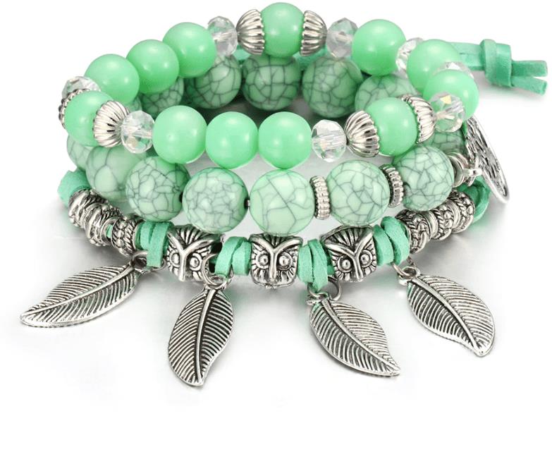 Dámsky korálkový wrapový náramok – sada 3 ks – SL908-2