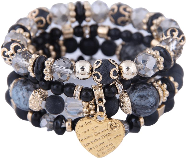 Dámsky korálkový wrapový náramok – sada 4 ks – KW7830