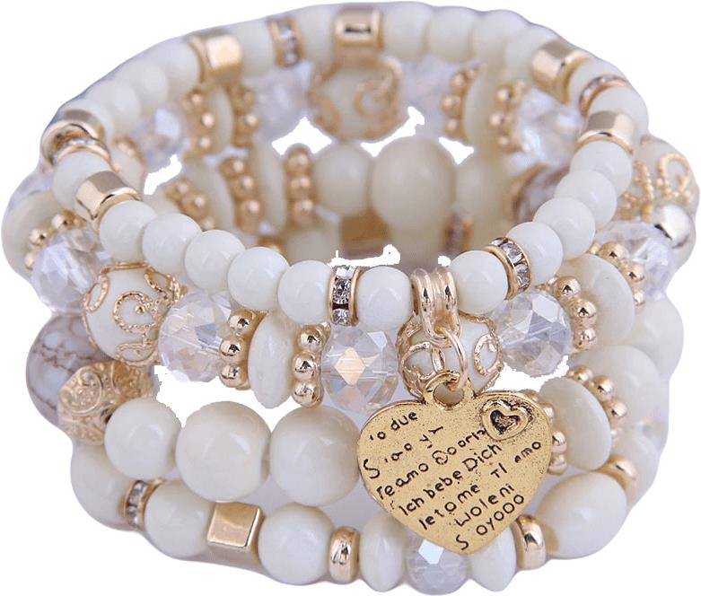 Dámský korálikový wrapový náramok – súprava 4 ks – KW8123-2